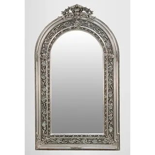 Großer prunkvoller Barock Spiegel Halbrund Silber 185 x 110 cm