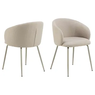 Actona 2er Set Actona Stuhl Eleanor Stoff Beige
