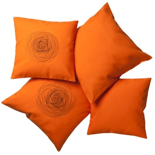 Nicht Zutreffend Kissenhülle Kissenbezug Dekokissenhülle mit und ohne Stickerei in Zwei Größen orange (50x50 cm, orange)