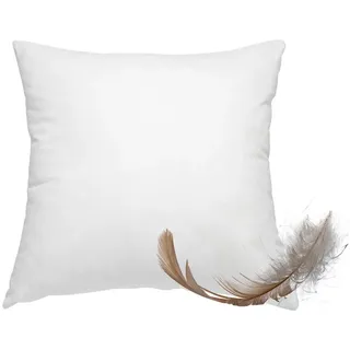 wometo Federkissen Home, in über 10 Größen, Füllung: Federn, Bezug: Baumwolle, einzeln, OEKO-TEX®, Kissenfüllung Bezug Baumwolle & 100% Federn weiß 50 cm x 50 cm