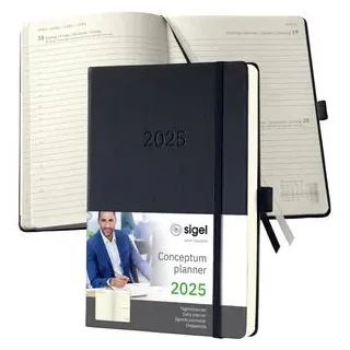 Sigel Buchkalender C2510, Conceptum, 1 Tag auf 1 Seite, Hardcover, schwarz, A5