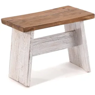 DESIGN DELIGHTS Hocker Altholz 40 x 31 x 25 cm Weiß/Mehrfarbig