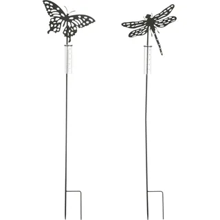 Mica decorations Gartenstecker Regenmesser 118 cm Schwarz
