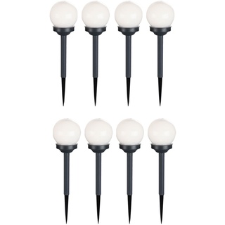 8er Set LED Außen Solar Lampen Kugel Design Erd Spieß Steck Leuchten Garten Weg Beleuchtung