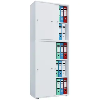 VCM Lona Aktenschrank 70 x 37 x 183 cm weiß