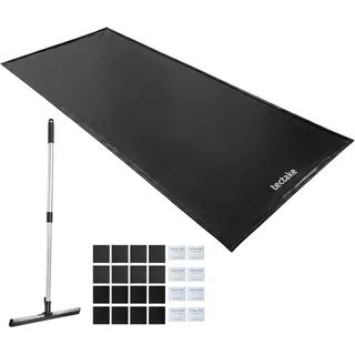 Tectake tectake® Garagenbodenmatte 2,4 x 5,5 m, mit Klettpads und Alkoholtüchern, inklusive ausziehbarem Abzieher