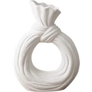 [dekorative Keramikvase] – Mittelgroße, Bogenförmige Vase – [modern Minimalistisch] Kreativ Für Wohnzimmer, Eingangsbereich, Küchentisch – Wohnaccessoires – Weiß