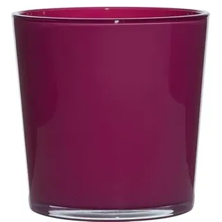 INNA-Glas Glasübertopf Alena, Magenta, 19 cm, Ø 19 cm - Deko Übertopf