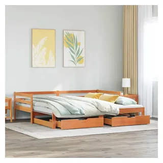 vidaXL Tagesbett Ausziehbar mit Schubladen 80x200 cm Massivholz Kiefer