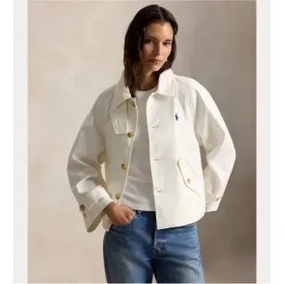 Polo Ralph Lauren für Damen. 211A93141002 Twilljacke weiß (M), Lässig, Baumwolle