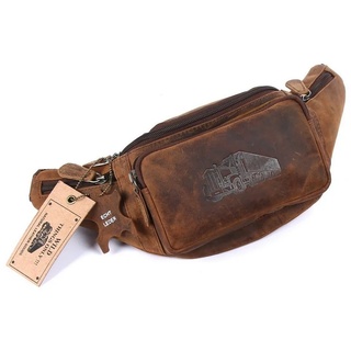 SHG Bauchtasche Leder Herren Damen Gürteltasche Cross Body Bag Hüfttasche braun