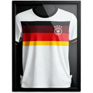 Avalo Trikotrahmen - Trikot Rahmen für Fußball Trikot - 3D Objektrahmen - 60x80 cm - Schwarz - Deep Frame - Bilderrahmen für Trikots