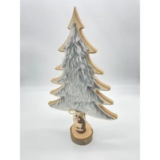 Luna24 simply great ideas... Weihnachtsfigur Tannenbaum aus Holz, 40 cm hoch, mit Filz in Anthrazit (1 St), Holz Tannenbaum