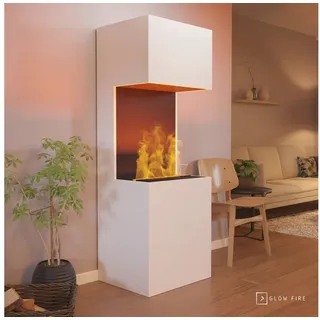 GLOW FIRE Elektrokamin Beethoven Wasserdampf Kamin, Elektrischer Kamin, Wasserdampfkamin mit 3D Feuer und Knisterfunktion weiß