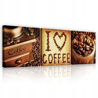 WallArena - Leinwand Bilder - Kaffee - 75x25 cm Leinwandbilder - Bild auf leinwand - Wandbild XXL groß Wandbilder für Wohnzimmer Schlafzimmer Wohnzimmerbilder Modern kunstdruck - Küche