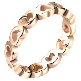 Taffstyle Fingerring Ring Verlobungsring Herzen stylisch vergoldet Rosegold Größe 60 (19.1) (Geschenke für Frauen Freundin zum Geburtst), zeitlos filigran Silber Damen Band Ring Damenring Bandring kleine goldfarben 60 (19.1)