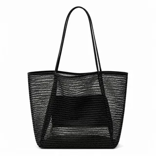 Jumpeak Strandtasche strandtasche damen,strandtasche xxl,tragetasche damen,tasche damen, handtasche damen,boho style,boho tasche,strand zubehör,4 Farbe schwarz