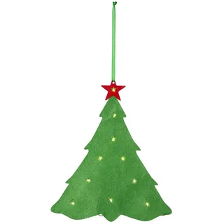 Star Trading  Weihnachtsbeleuchtung ,Merry' aus Filz, Weihnachtsbaum mit 10 LEDs