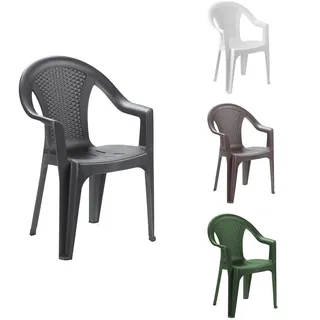 INDA-Exclusiv Stapelstuhl Gartenstuhl Gartenstuhl Bistrostuhl Gartensessel stapelbar Rattan-Optik Balkonmöbel Gartenmöbel Anthrazit, Farben:Anthrazit, Mengen:1 Stück