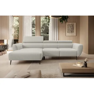 werk2 Ecksofa Polyester L-Form 2-Sitzer Silber