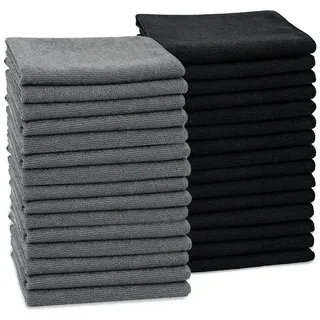 ZOLLNER Geschirrtuch, (Spar-Set, 30-tlg), 32 x 32 cm, 80% Polyester, 20% Polyamid, vom Hotelwäschespezialisten schwarz