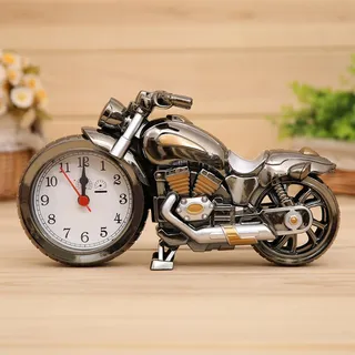 Gonetre Motorrad Wecker, Motorrad Uhr, Vintage Schreibtischuhr, Batteriebetrieben Motorraduhr für Heimbüro Dekoration