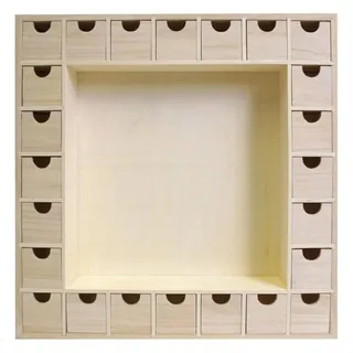 Artemio Adventskalender aus Holz zum Selbstgestalten 39 x 39,5 x 6,5 cm