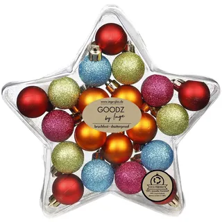 20 Weihnachtskugeln 3cm Kunststoff Christbaumkugeln Weihnachtsbaumkugeln bunt