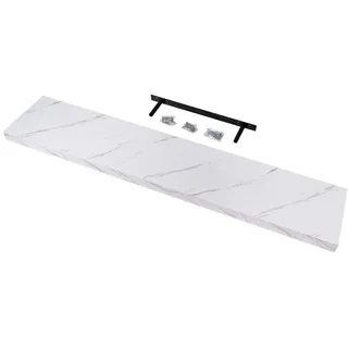 Velano Wandregal - Bücherregal - Schweberegal 118x23.5 Marmor