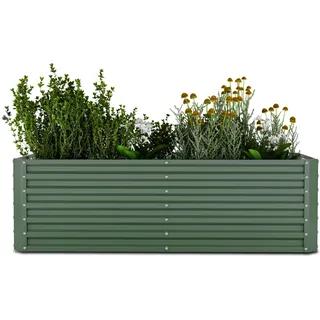 blumfeldt High Grow Straight Hochbeet, 1200 L Metall-Hochbeet Aus Wetterfestem Galvalume-Stahl Für Blumen, Kräuter & Gemüse – Rostbeständig, Offene Bodenstruktur, Einfacher Aufbau