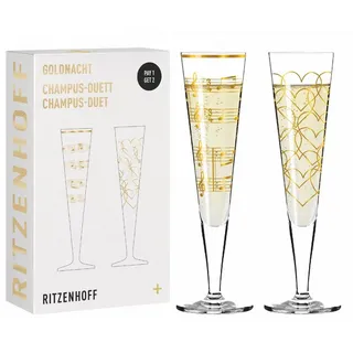 Ritzenhoff Sektglas GOLDNACHT, Glas, Handwäsche empfohlen, transparent, Musik, H: 24cm