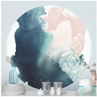 Bilderdepot24 Vliestapete rund WogenRosenquarz I, Glatt, Matt, (Vliestapete selbstklebend), Wohnzimmer Schlafzimmer Küche Wandtattoo Motivtapete Klebe Wandtapete blau 50 m x 50 m