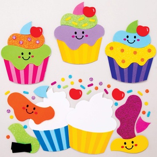 Baker Ross AT402 Kühlschrankmagnete-Sets Cupcakes, zum Kombinieren, 8 Stück, zum Selbermachen von Magneten, ideal für Kinder- und Bastelprojekte