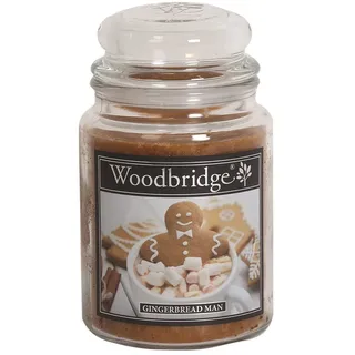 Woodbridge Große Duftkerze im Glas mit Deckel | Gingerbread Man | Duftkerze Weihnachten | Kerzen lange Brenndauer | Raumduft für Zuhause | Kerze 2 Docht