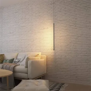 Pendelleuchte schwarz industrielle lineare lange Röhren moderne minimalistische LED Hängelampe Decken Downlight Kronleuchter Beleuchtungskörper für Schlafzimmer Nachttisch TV Wanddekoration Wohnzimmer