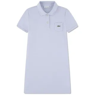Lacoste Shirtkleid Lacoste Mädchen-Polokleid aus Petit Piqué – Hellblau 110/116 EU