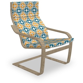 Abakuhaus Stuhlkissen Sitzkissen mit Stuhlkissen mit Hakenschlaufe und Reißverschluss, marokkanisch Spanisch Azulejo Stil weiß