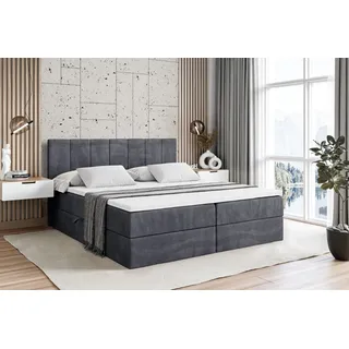 altdecor Boxbett 140 x 200 cm H4 Dunkelgrau