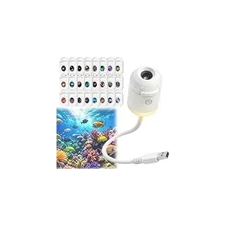 HD Intelligenter Smart Holografischer 5D Sternen & Ozeanprojektor, Einfacher Plug & Play Sternprojektor, 360° USB Galaxie-Und Mondprojektor Für Schlafzimmer Und Autodac(with 24 Films)