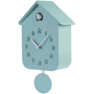 St. Leonhard Wanduhr Kuckuck: Holz-Kuckucksuhr mit Kuckuck-Lauten und Nachtruhe-Funktion, blau (Wanduhr Pendeluhr modern, Dekor-Wohnzimmer-Uhr)