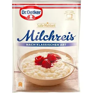 Dr. Oetker Süße Mahlzeit Milchreis nach klassischer Art, 125 g Milchreis-Mischung für einen Klassik Milchreis. Eine einfache und schnelle Zwischenmahlzeit (Packung mit 6)