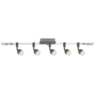 NÄVE LED-Seilsystem-Deckenspots Tony 5-flg. stahlfarbig Kunststoff Metall