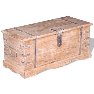 Festnight Aufbewahrungstruhe aus Akazienholz Truhe Truhentisch Aufbewahrungsbox als Couchtisch Beistelltisch 90 x 40 x 40 cm