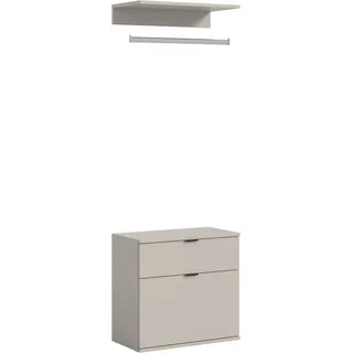 Garderoben-Set HOME AFFAIRE "TRONDHEIM, 3-teilig, Breite 61 cm, Zwischenbauelement", beige (kaschmir), B:61cm H:62cm T:34cm, Holzwerkstoff, Kastenmöbel-Sets, Kommode, Kleiderstange, Ablageboden
