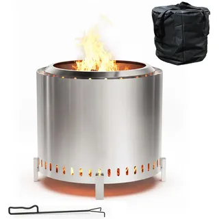 Relaxdays Feuerschale Ø 49 cm Silber