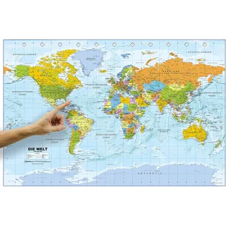 ORBIT Globes & Maps - Politische Weltkarte in deutsch als Poster, ca. 88x58cm, Aktuell 2026, Karte der Welt, Maßstab 1:46.400.000 Mio.