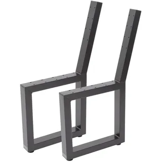 Bankgestell Sitzbank Bank Stuhl Esstisch Sitzecke Metall DIY Gestell Gartenbank (2er-Set, Schwarz matt RAL 9005)
