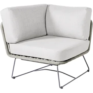 Diamond Garden Eckteil MILOS Edelstahl dunkelgrau / Rope Light Grey / Sunproof (100 % Polypropylen)
