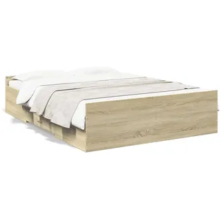 vidaXL Bettgestell mit Schubladen Sonoma-Eiche 120x200cm Holzwerkstoff