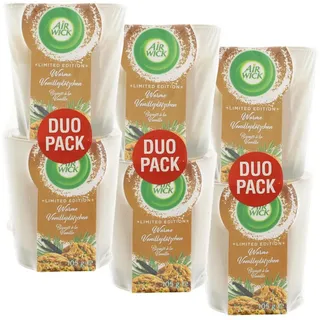 Air Wick Duftkerze 3 x Air Wick Wohlfühl Duftkerze Warme Vanilleplätzchen DUO je 2 x 105g